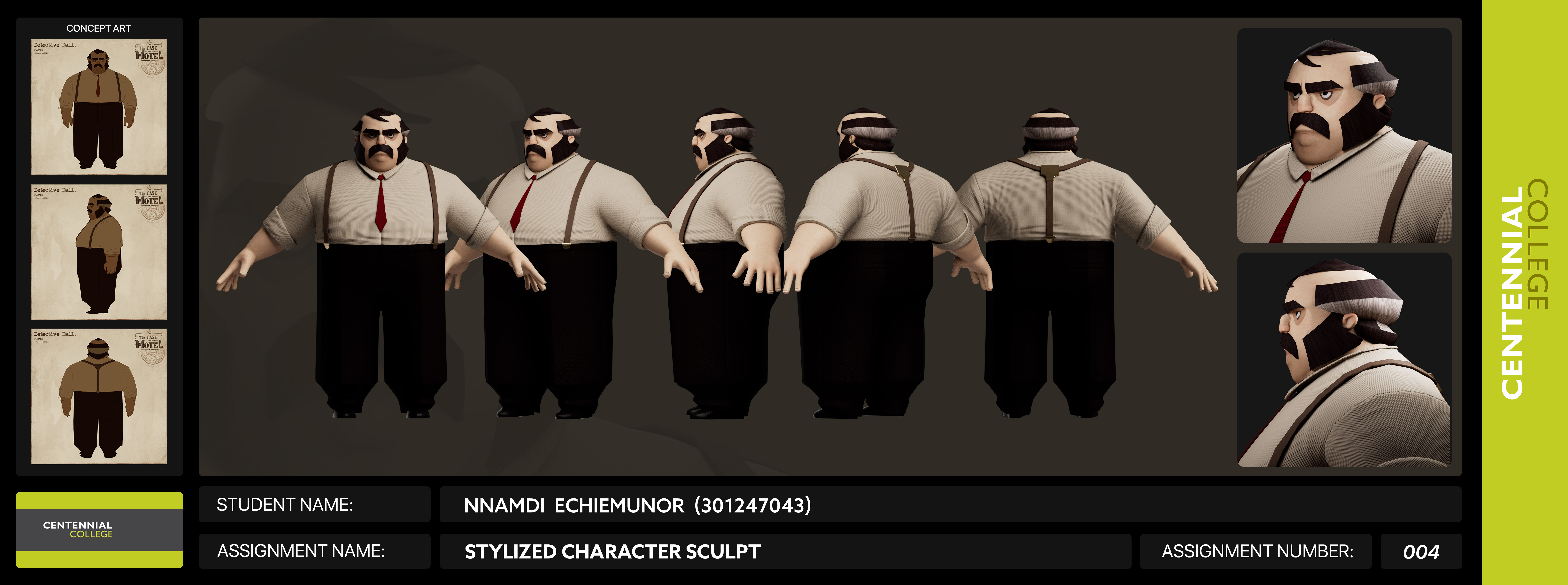 Detective Dall character render